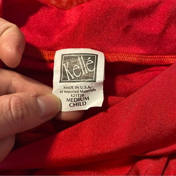 Kelle solo red 3 piece mesh sheer dress leotard Dance Costume MC-Medium child - Picture 6 of 9